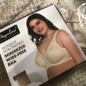 NIB Winglove Non-Padded Wire-Free Bra Nude 36DD/E